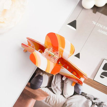 Orange & Yellow Textured Acetate Hair Claw