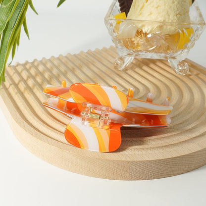 Orange & Yellow Textured Acetate Hair Claw