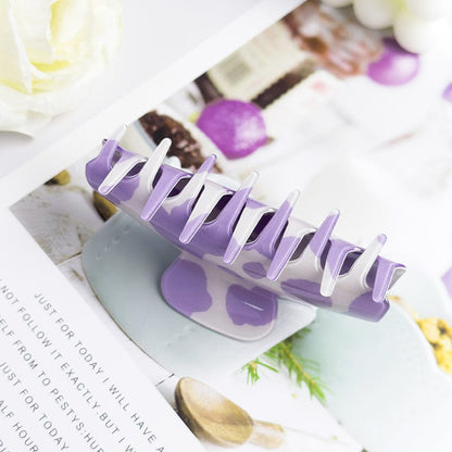 Purple Leopard Print Textured Acetate Hair Claw