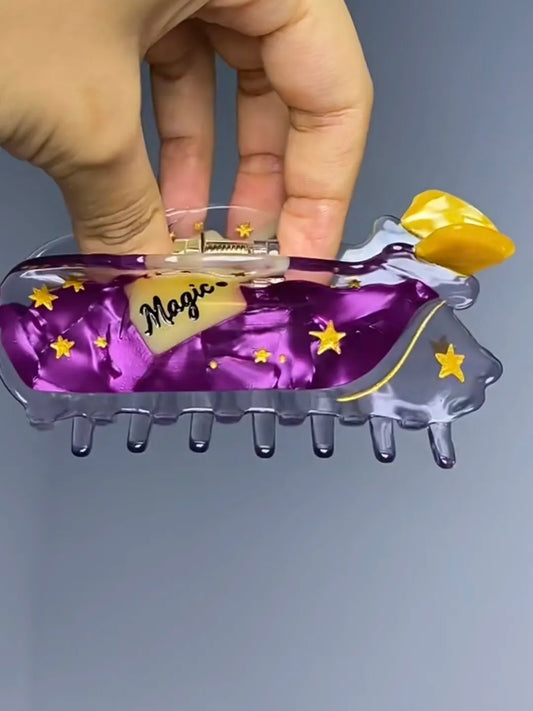 Large Purple Magic Potion Bottle Hair Claw