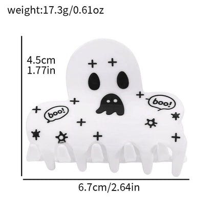 Small White Black Cosmic Boo Hair Claw Lemonschunks