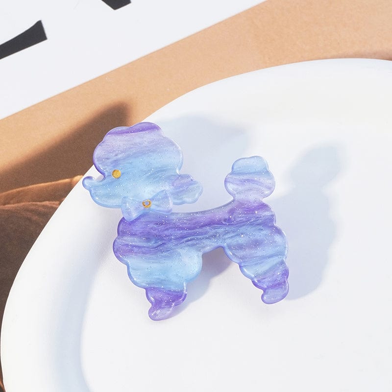 Sky-Purple Poodle Dog Clip