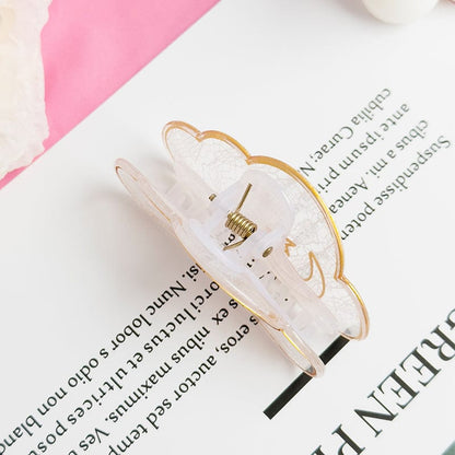Stars & Moon Mesh Hair Clip In White