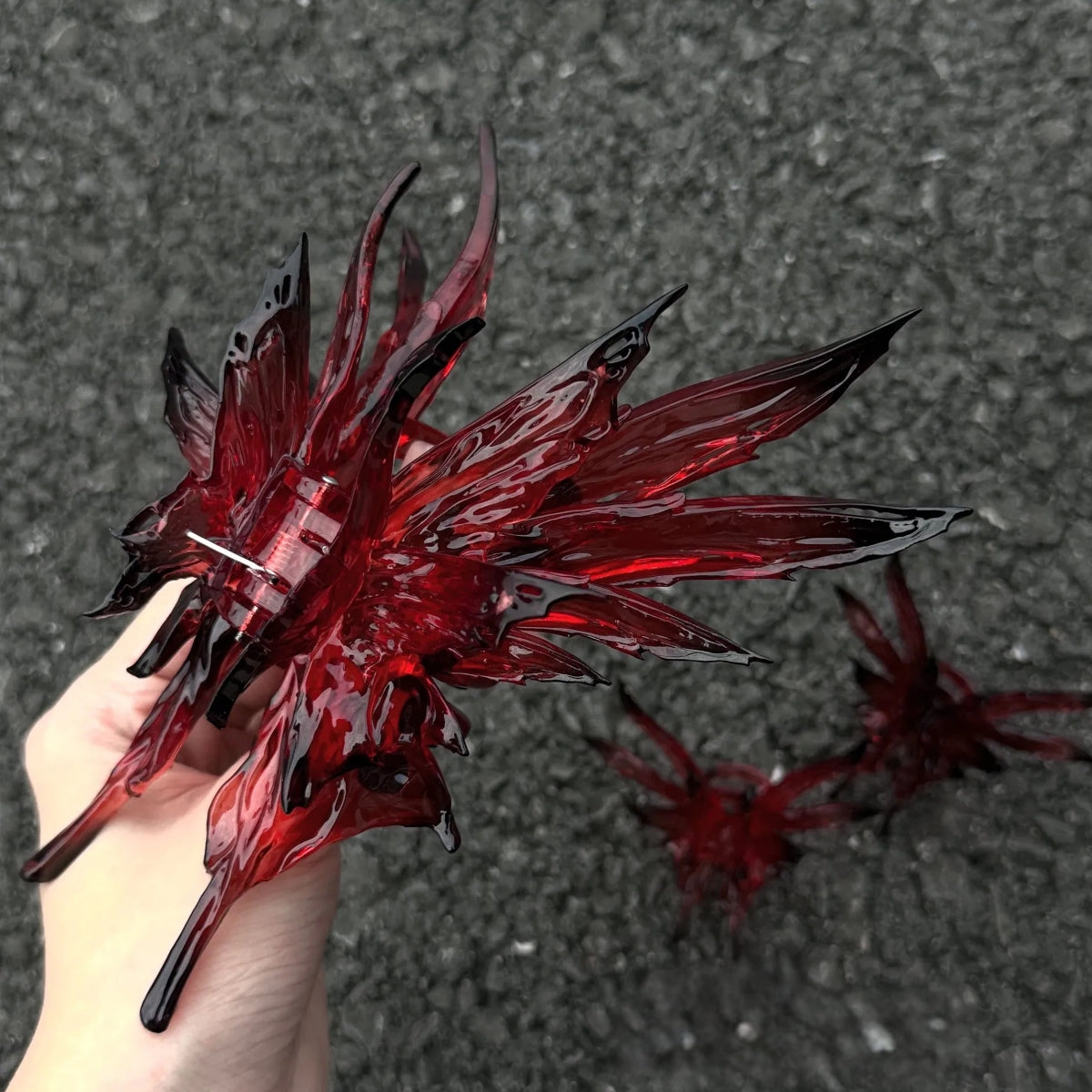 Jumbo Blood Red 3D Printed Gothic Butterfly Wing Hair Claw
