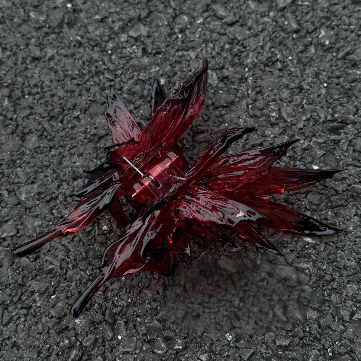 Jumbo Blood Red 3D Printed Gothic Butterfly Wing Hair Claw