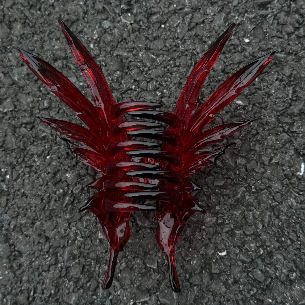 Jumbo Blood Red 3D Printed Gothic Butterfly Wing Hair Claw