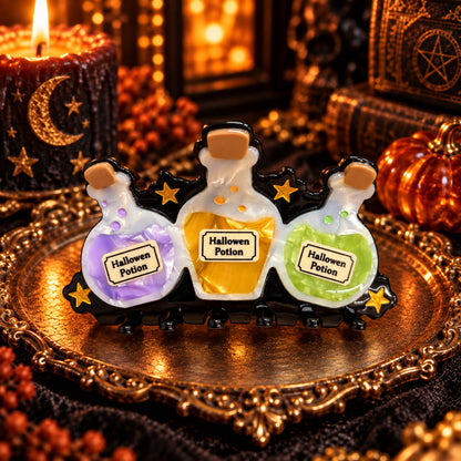 Large Halloween Triple Potion Bottles Hair Claw