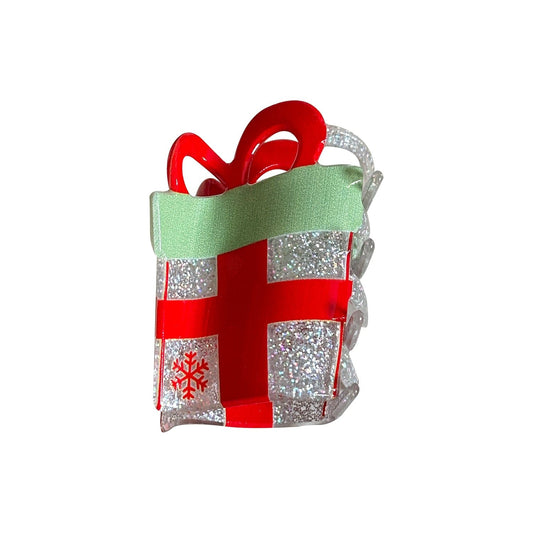 Small Christmas Gift Box Hair Claw