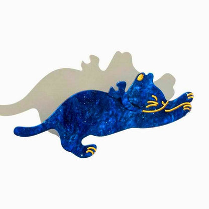 Caline Blue Cat Acetate Hair Clip Duckbill Clip