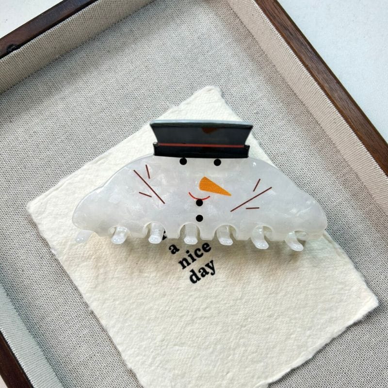 Acrylic Snowman Hair Claw