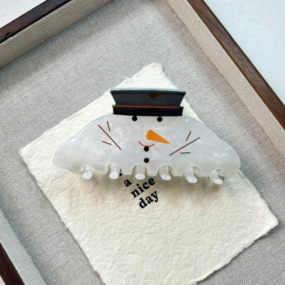 Acrylic Snowman Hair Claw