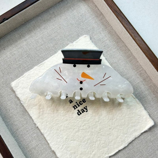 Acrylic Snowman Hair Claw