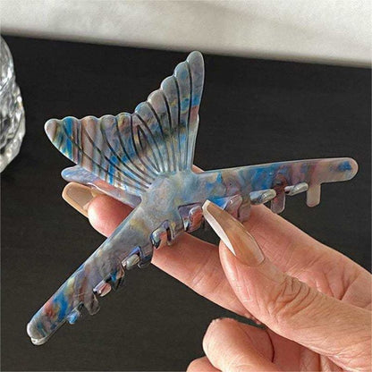 Mermaid Tail Design Hair Claw In Mixed Blue