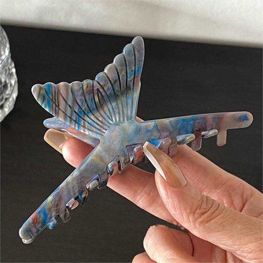 Mermaid Tail Design Hair Claw In Mixed Blue