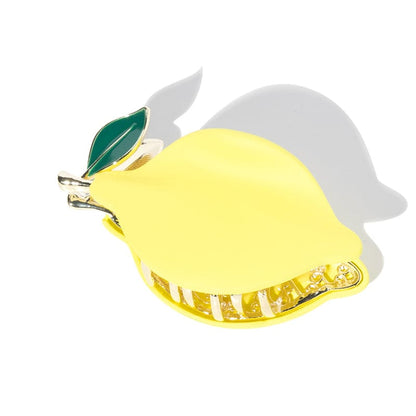 Summer Lemon Temperament Metal Hair Claw In Yellow