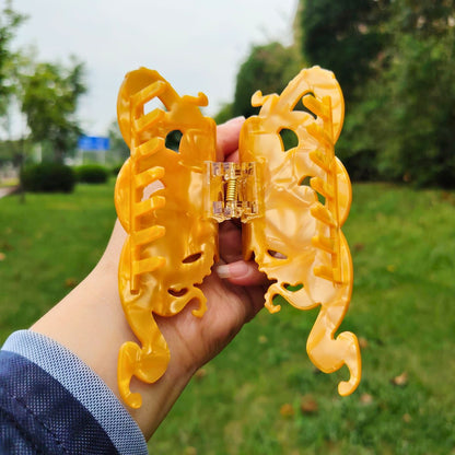 Orange Blue-Ringed Octopus Hair Claw