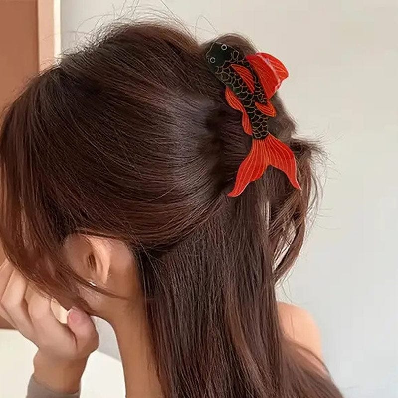 Large Black Koi Hair Claw