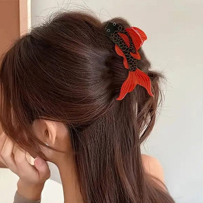 Large Black Koi Hair Claw