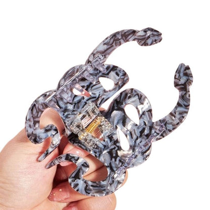 Lemonschunks black snake hair claw, acetate clip, reptile theme, large size, stylish accessory, hand-assembled, chic Chic Large Black Snake Hair Claw