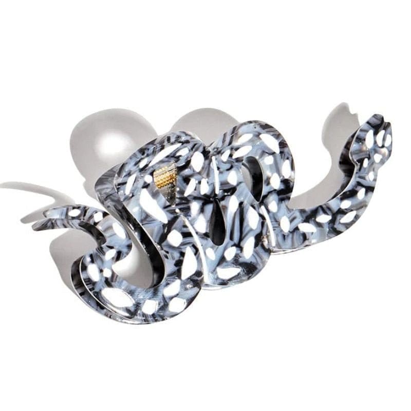 Lemonschunks black snake hair claw, acetate clip, reptile theme, large size, stylish accessory, hand-assembled, chic Chic Large Black Snake Hair Claw