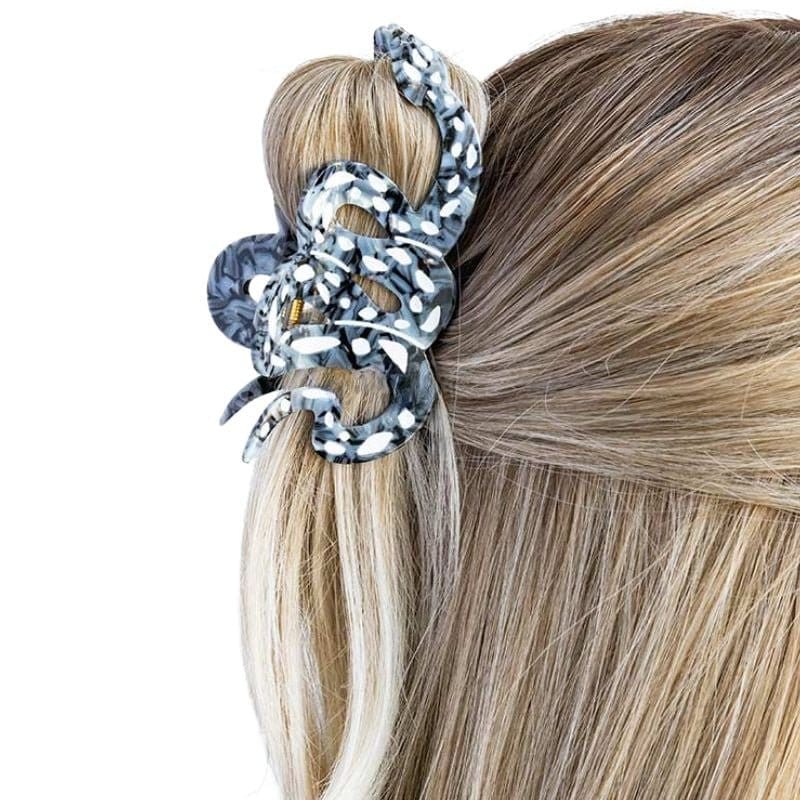 Lemonschunks black snake hair claw, acetate clip, reptile theme, large size, stylish accessory, hand-assembled, chic Chic Large Black Snake Hair Claw