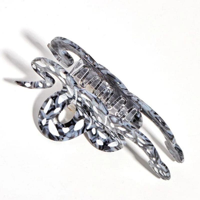 Lemonschunks black snake hair claw, acetate clip, reptile theme, large size, stylish accessory, hand-assembled, chic Chic Large Black Snake Hair Claw