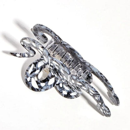 Lemonschunks black snake hair claw, acetate clip, reptile theme, large size, stylish accessory, hand-assembled, chic Chic Large Black Snake Hair Claw