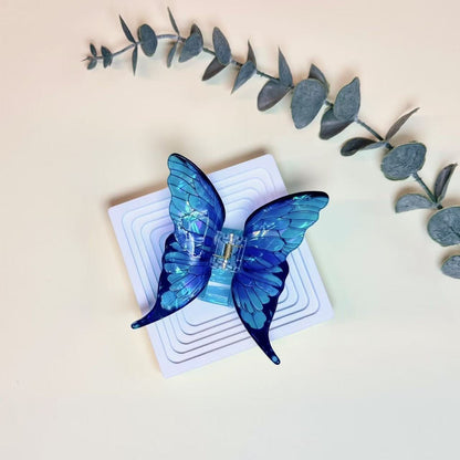 Blue Sea Ice Crystal Butterfly Hair Claw