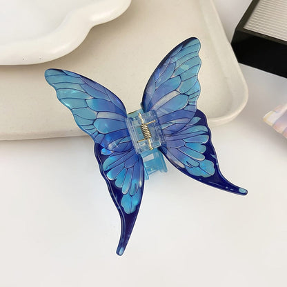 Blue Sea Ice Crystal Butterfly Hair Claw
