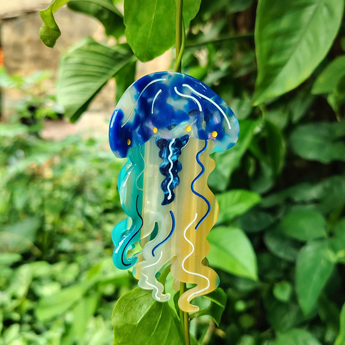 Medium Blue Jellyfish Hair Claw