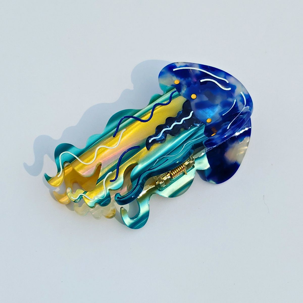 Medium Blue Jellyfish Hair Claw