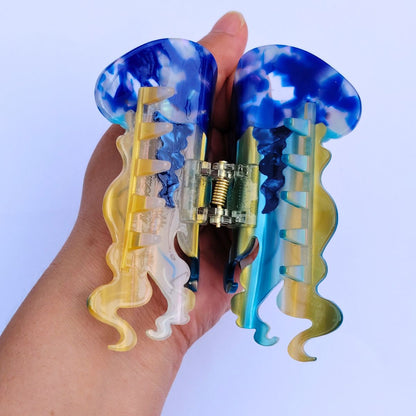 Medium Blue Jellyfish Hair Claw