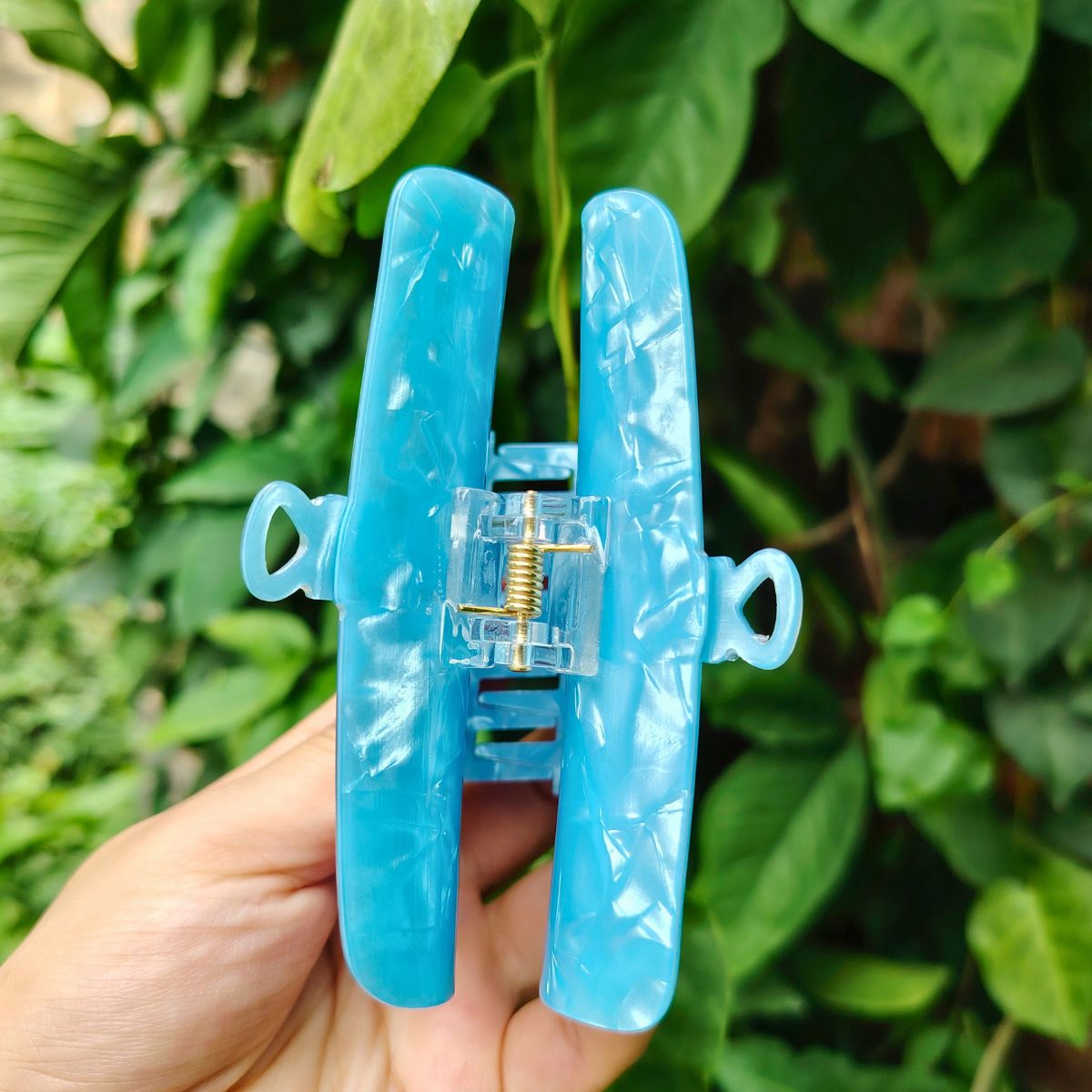 Large Blue Sardine Tin Hair Claw
