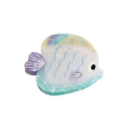 Medium Blue White Angelfish Hair Claw