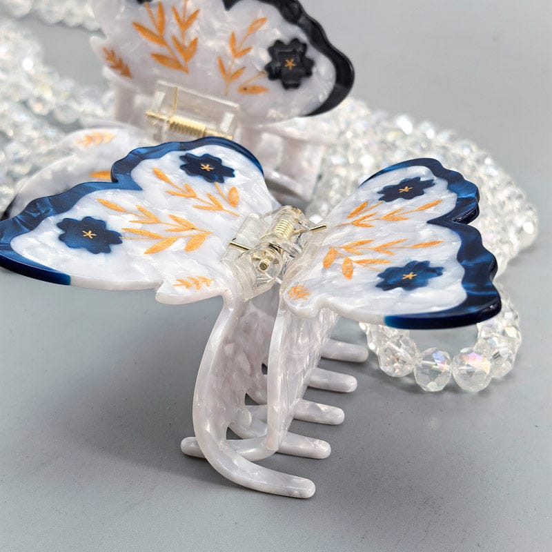 Medium Blue Butterfly Acetate Hair Claw Clip