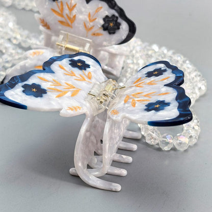 Medium Blue Butterfly Acetate Hair Claw Clip