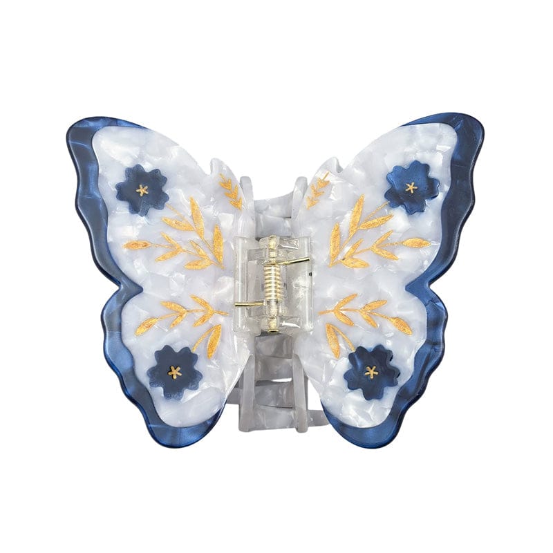 Medium Blue Butterfly Acetate Hair Claw Clip