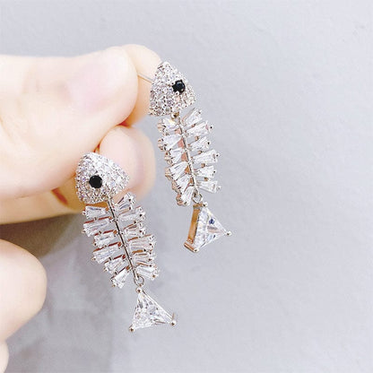 Sterling Silver Fishbone Earrings丨Lemonschunks