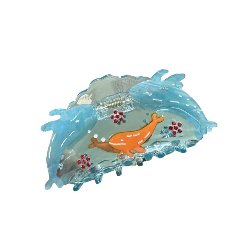 Medium Whales In The Water Hair Claw