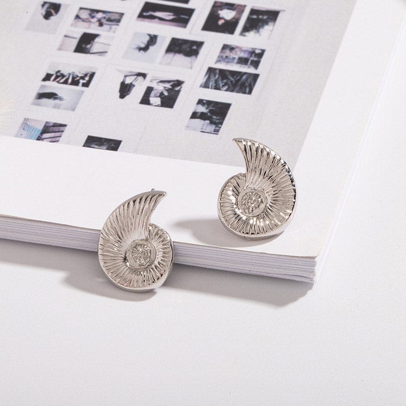 Sterling Silver Conch Earrings丨Lemonschunks