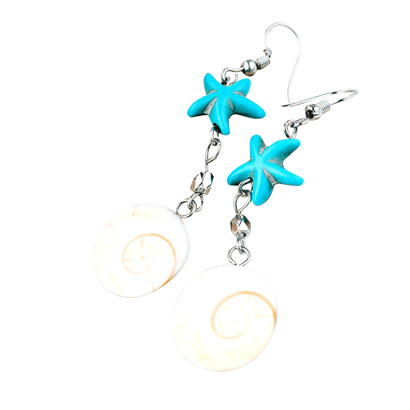 Blue Star Conch Earrings