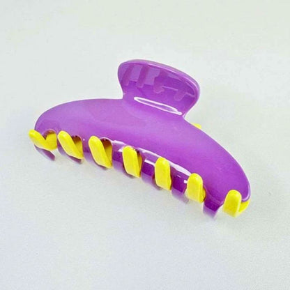 Purple & Yellow Acetate Hair Claw Clip