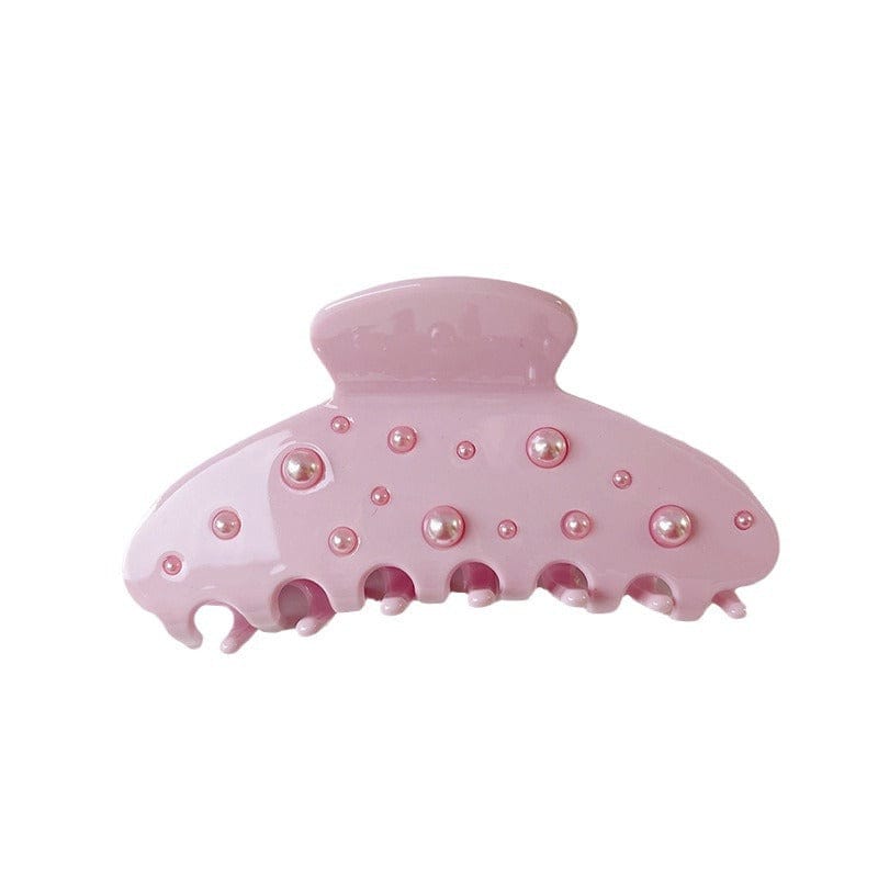 Cherry Pink Hair Claw with Pearls