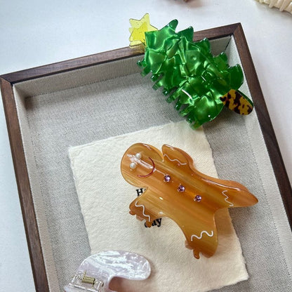Acrylic Christmas Tree Hair Claw
