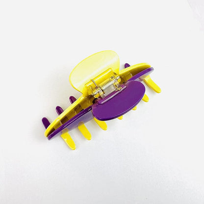 Purple & Yellow Acetate Hair Claw Clip