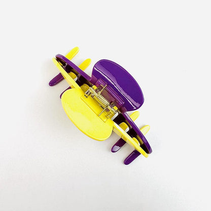 Purple & Yellow Acetate Hair Claw Clip