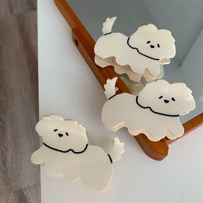 Adorable Cartoon Teddy Dog Hair Claw Clips