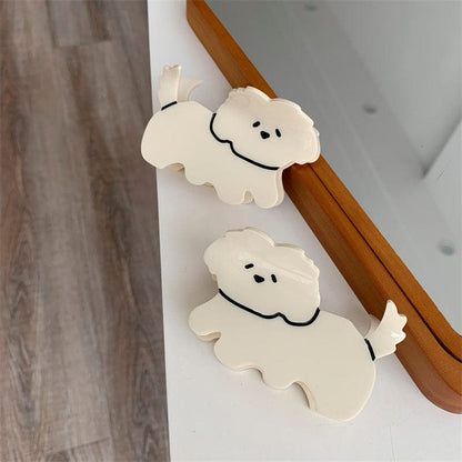 Adorable Cartoon Teddy Dog Hair Claw Clips
