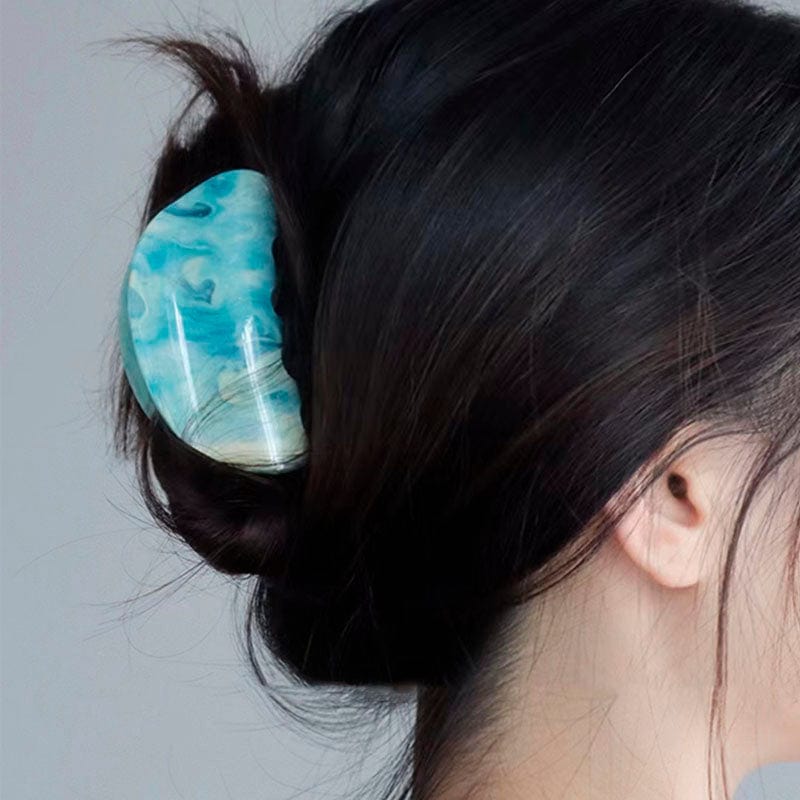 Artistic Blue Starry Sky Oil Painting Hair Claw