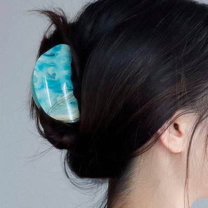 Artistic Blue Starry Sky Oil Painting Hair Claw